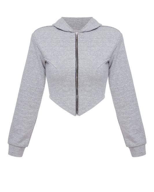 Grey Hoodie Zip