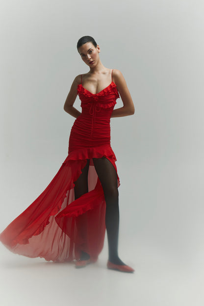 Cristal Red Long Dress