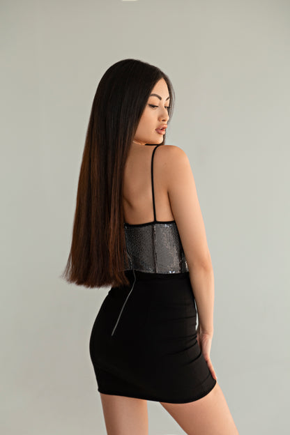 Black Dress with corset inserts