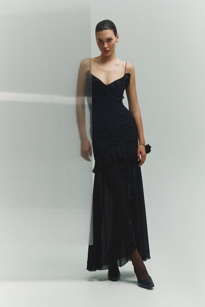 Cristal Black Long Dress