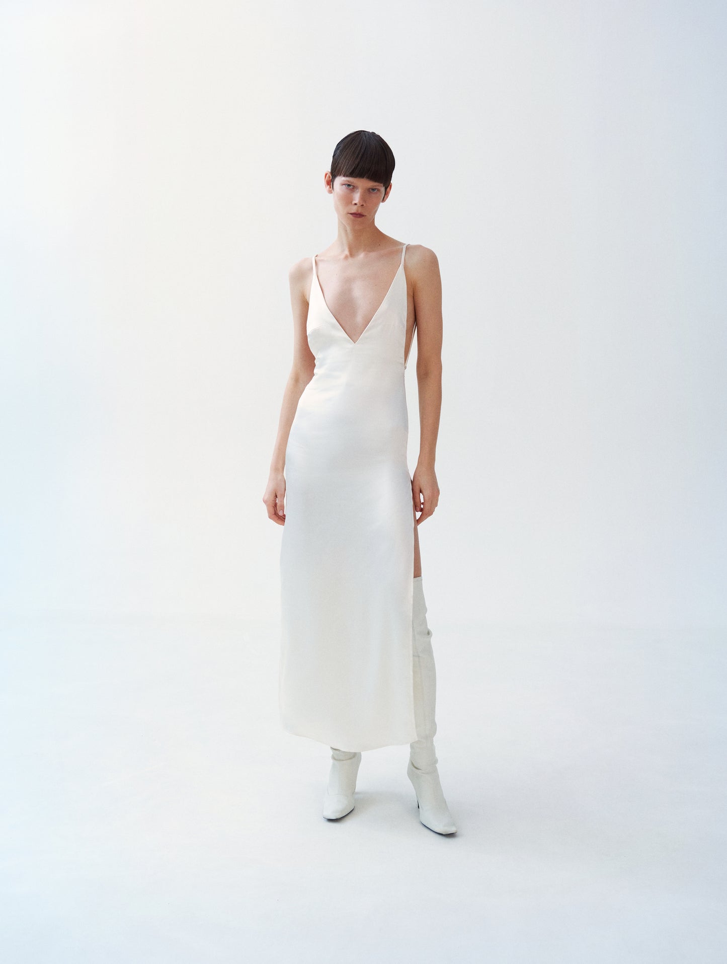 Milk Dress with a neckline