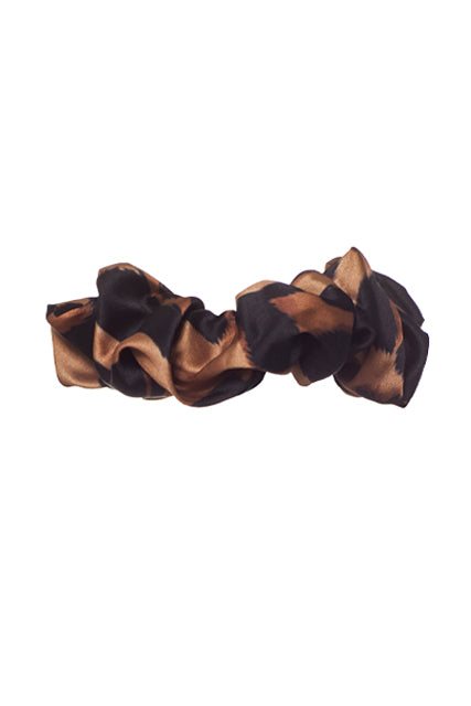 Silk headband with bow, Leopard