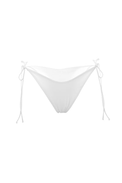 Low "seagull" swimming trunks with thin ties, White