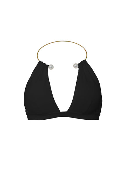 Choker with pearls top, Black