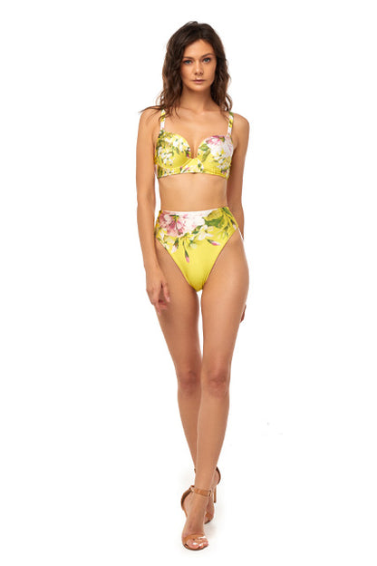 Bikini z wysokim stanem, Peonies