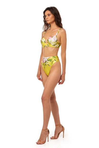 Bikini z wysokim stanem, Peonies