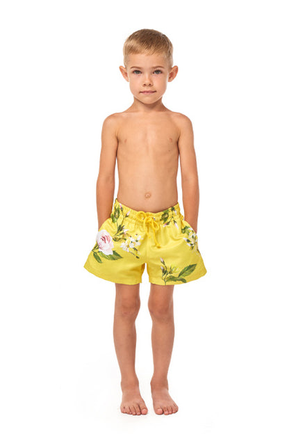 Children's Shorts with pocket, Peonies